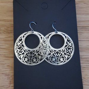 Pressed Silver Geometric Design earrings